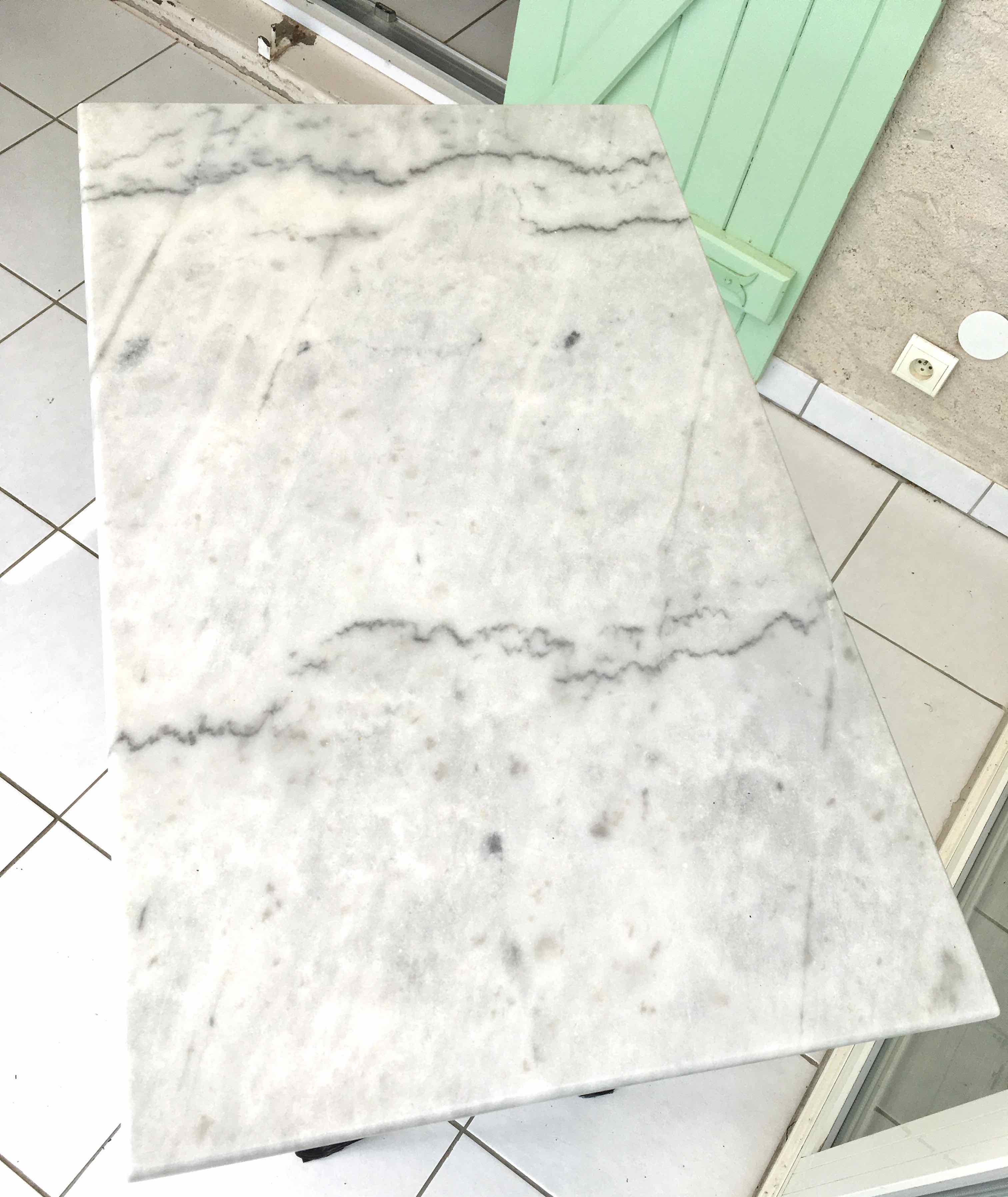 Marble and cast iron bistro table