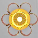 Gold and Orange Pendant Lamp by Bent Karlby for Lyfa, Denmark, 1960's