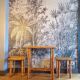 Set table bistrot et 2 tabouret en bambou 1930