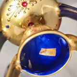Art-deco vase in midnight blue and gold