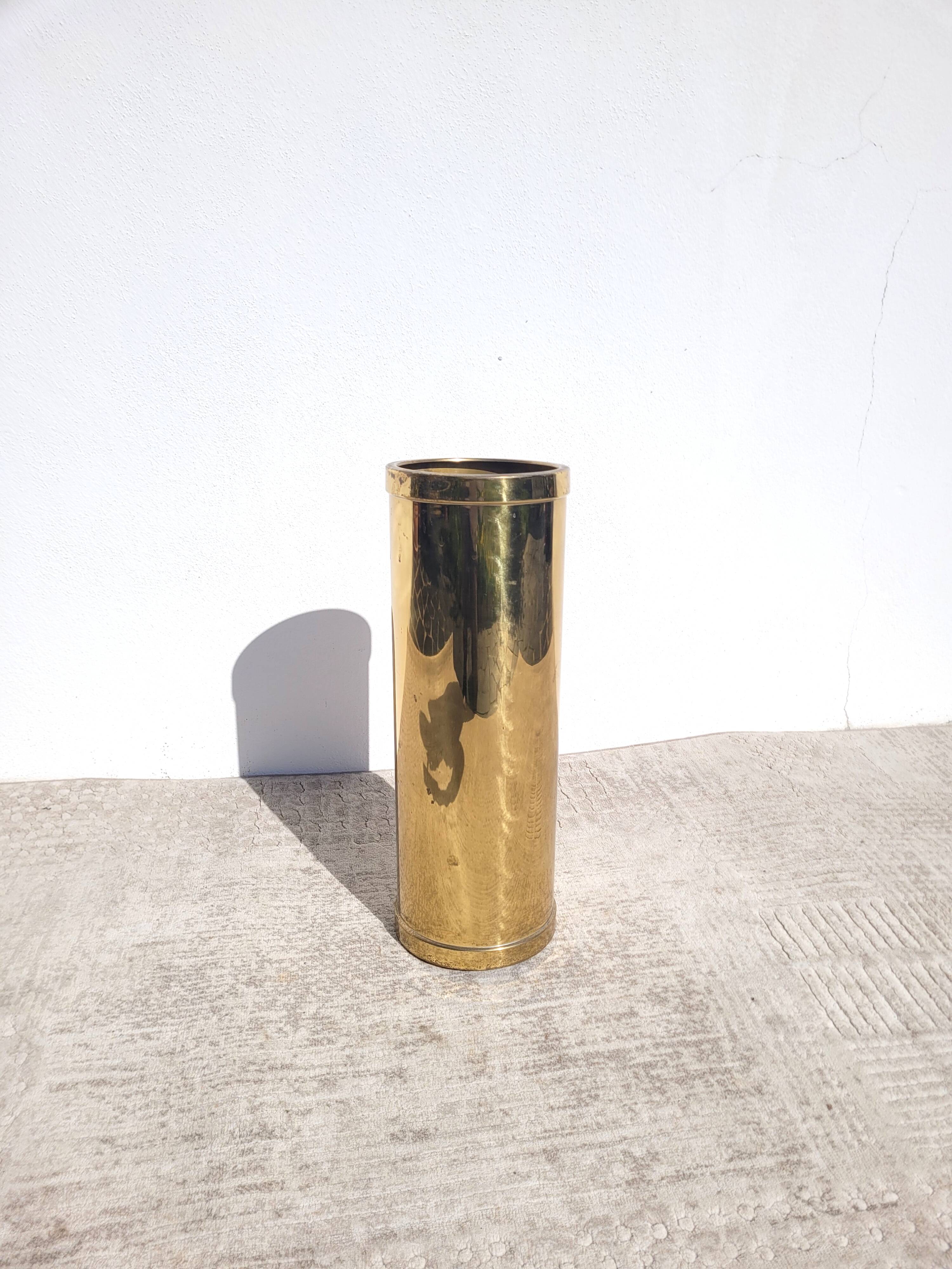 Umbrella stand in golden brass