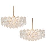 Kinkeldey chandelier in gilded brass and crystal glass, Germany, 1970s