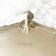 Antique silver metal platter with rockery décor