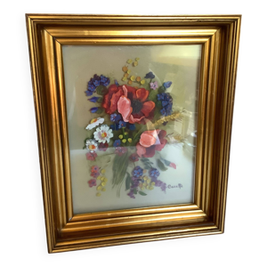 Ancien tableau bouquet