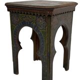 Antique hand-painted Moroccan Moorish Zouak side table