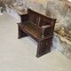 Small 19th century church chest bench in solid oak
