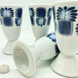 Series of 5 mazagrans or porcelain cups from Limoges