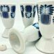 Series of 5 mazagrans or porcelain cups from Limoges