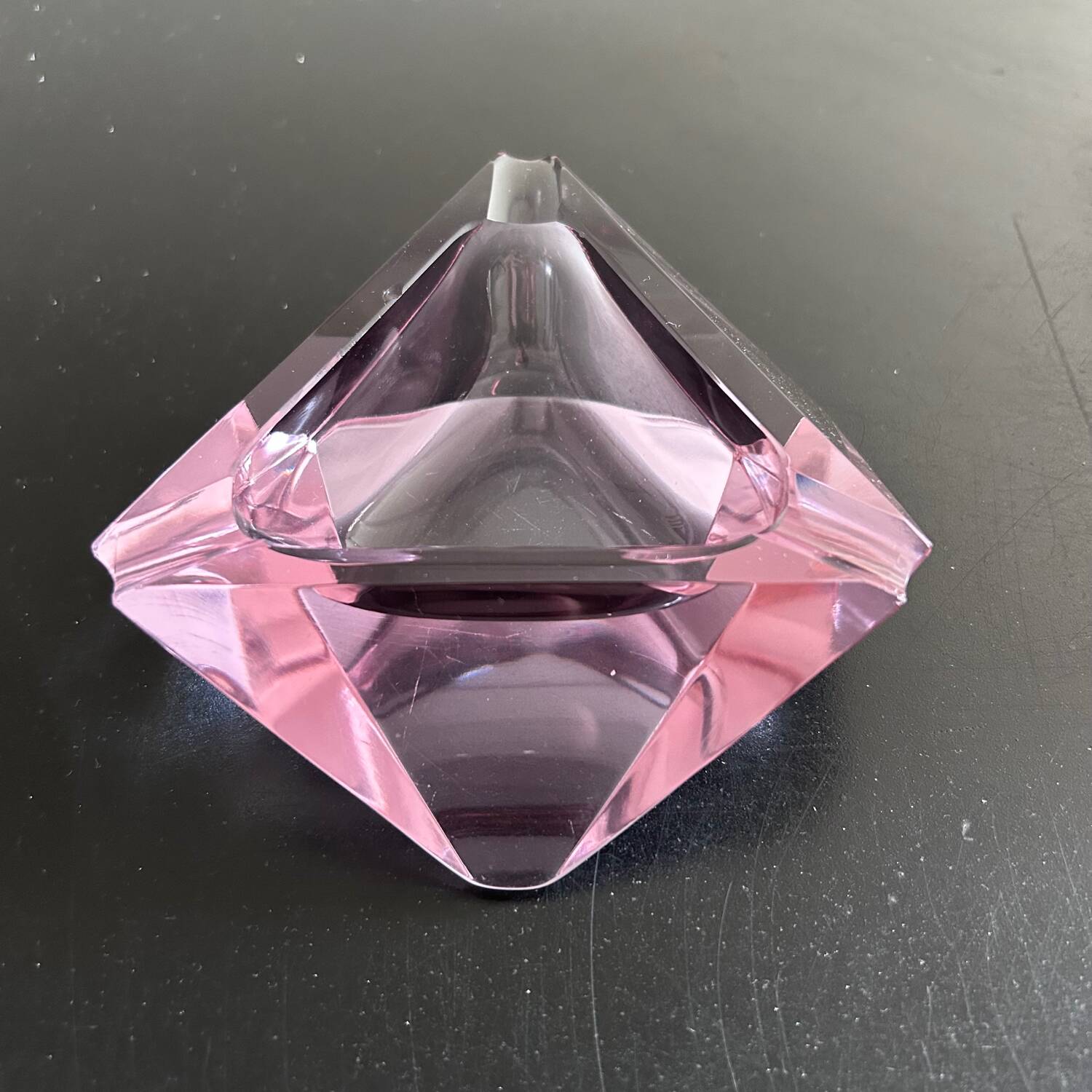 Pink crystal ashtray
