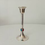 Vintage silver metal candle holder
