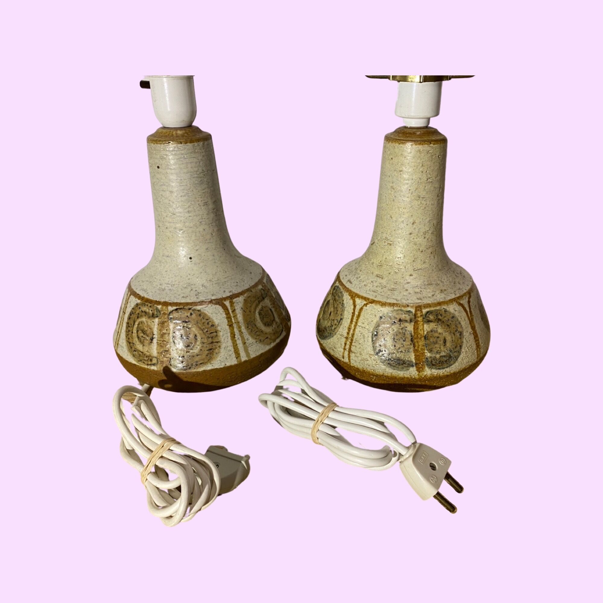 Set of 2 Søholm Table Lamps | Danish SOHOLM Designer Lamps From The Mid Century | Handmade Ceramics