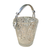 Vintage ice bucket or ice cubes made of chiseled glass