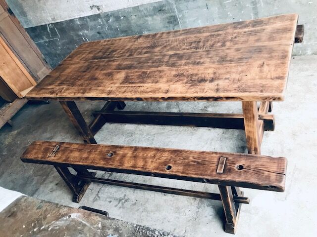Farm table and benches