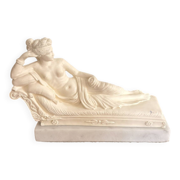 Statuette Pauline Borghese Venus Victrix After Canova Marble Resin