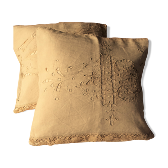 Beige linen cushion