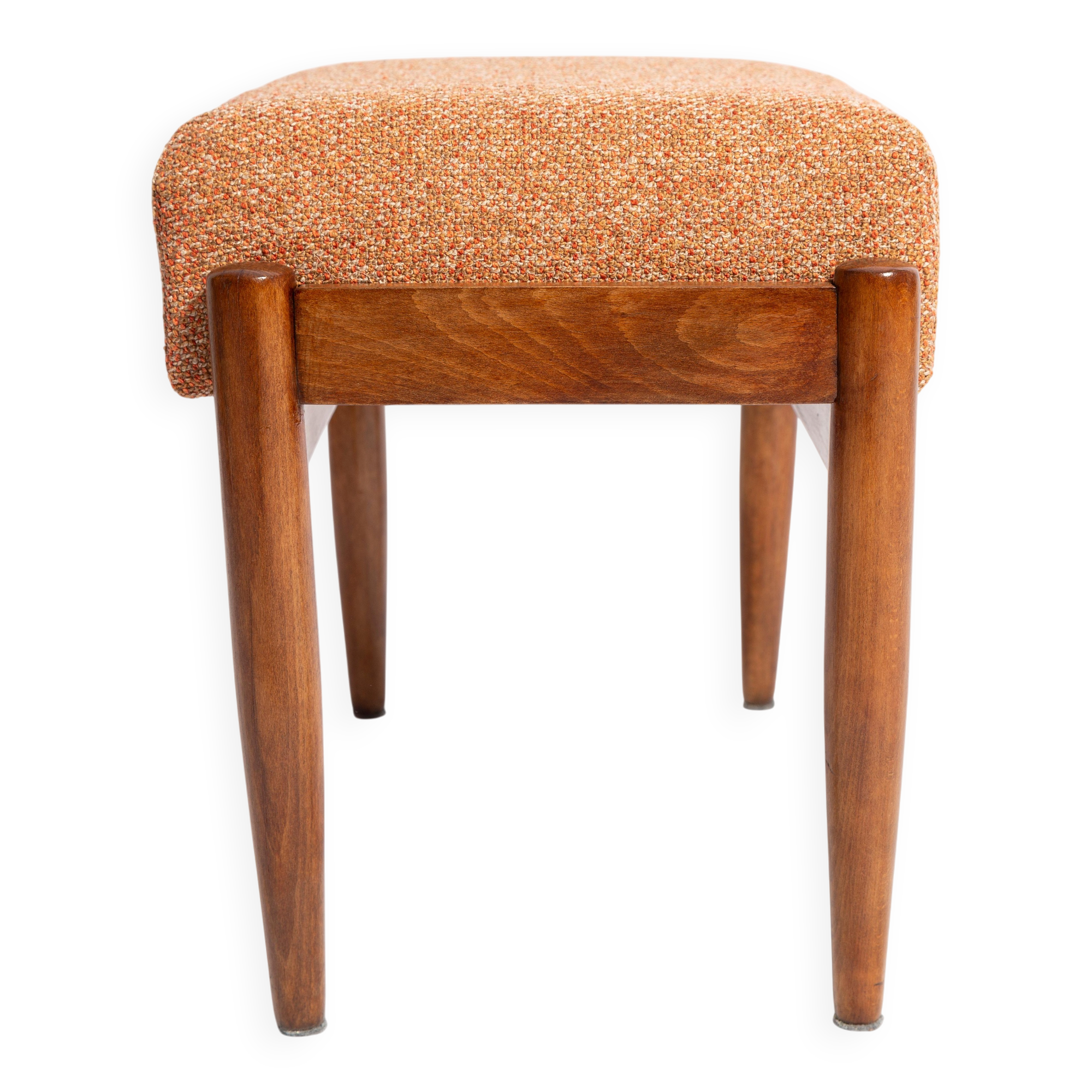 Vintage orange mélange footstool pair from the 20th century, Edmund Homa, 1960s.