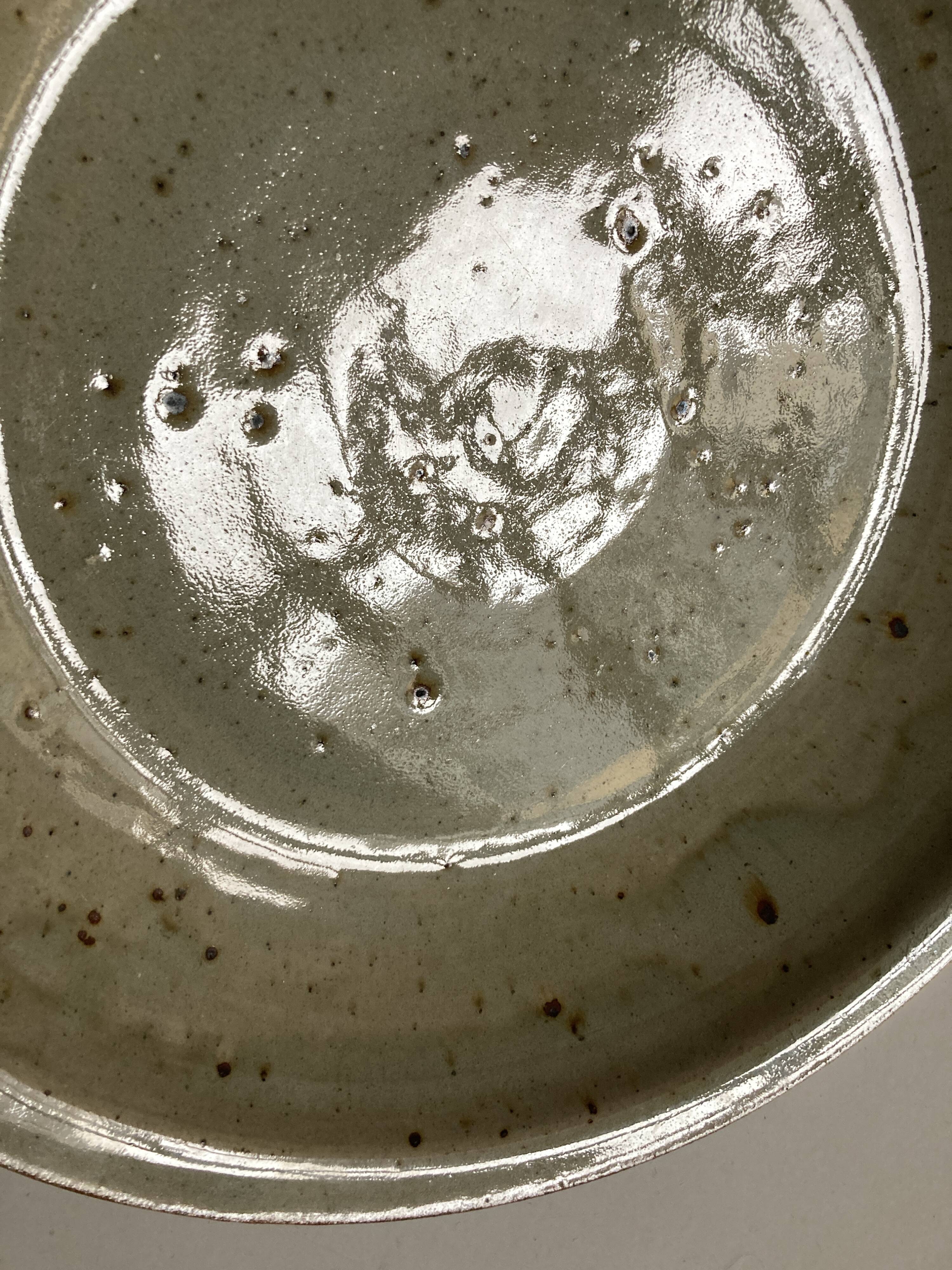 Flat center table in pyrity sandstone swirl Rémi Bonhert 1970 La Borne