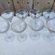 Set of 8 very thick antique stemmed glasses.