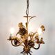 Hollywood Regency Roses kroonluchter, Verguld, Drie Armen, Italie