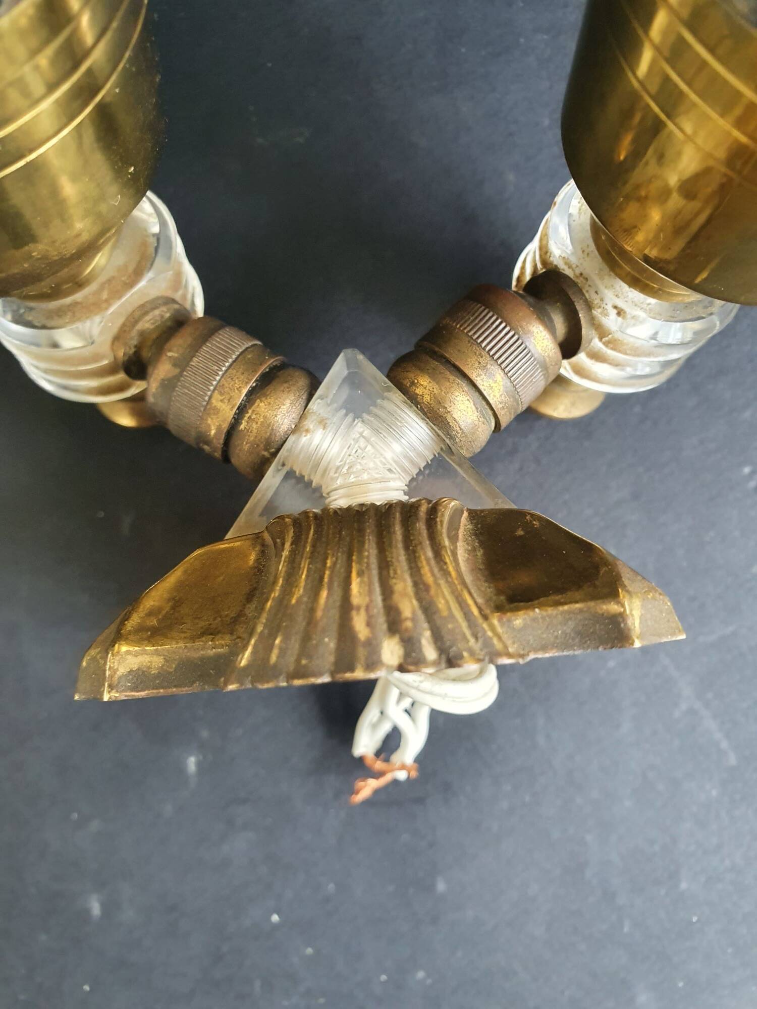 Pair of double light wall sconces from the 1960s.