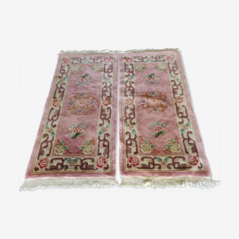 Paire tapis en laine fait main chine 140x70cm