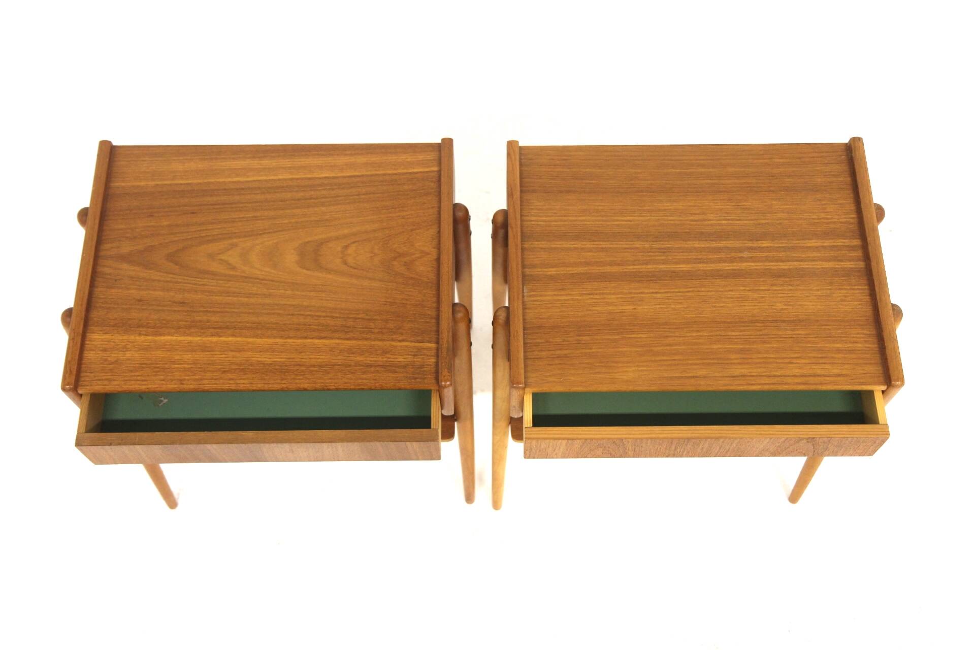 Set of 2 Scandinavian teak bedside tables, Carlström, Sweden, 1960