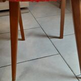 Pair of vintage red moumoute chairs with compass legs