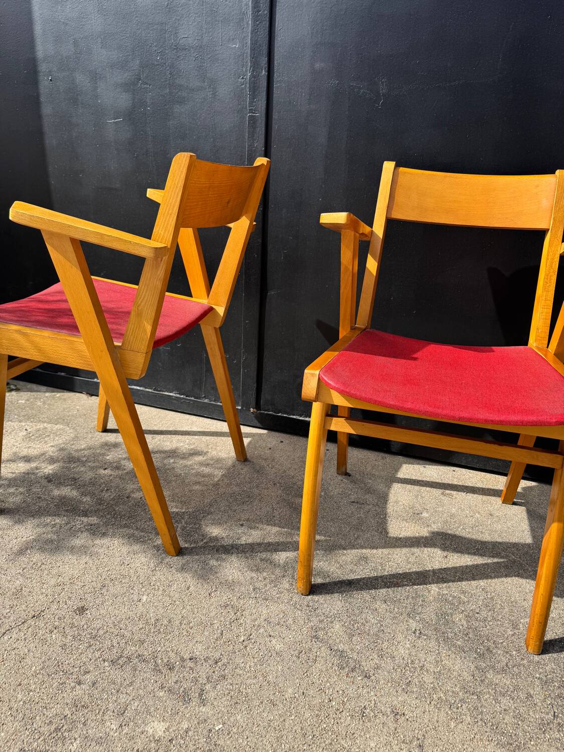 Bridge chairs with compass legs from the 1960s.
