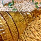 Amber Carved Glass Carafe with Stopper