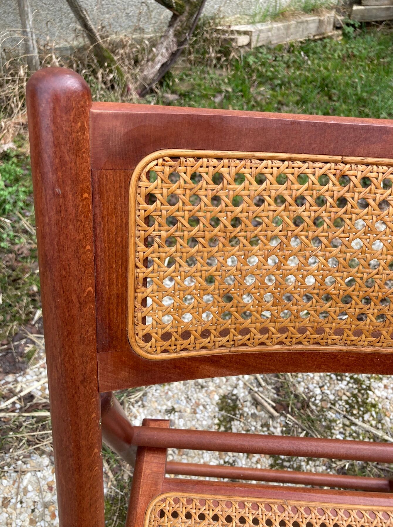 Pair of Italian folding chairs in vintage canning