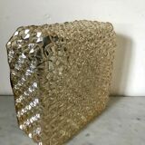 Amber moulded glass ceiling lighten circa 1960