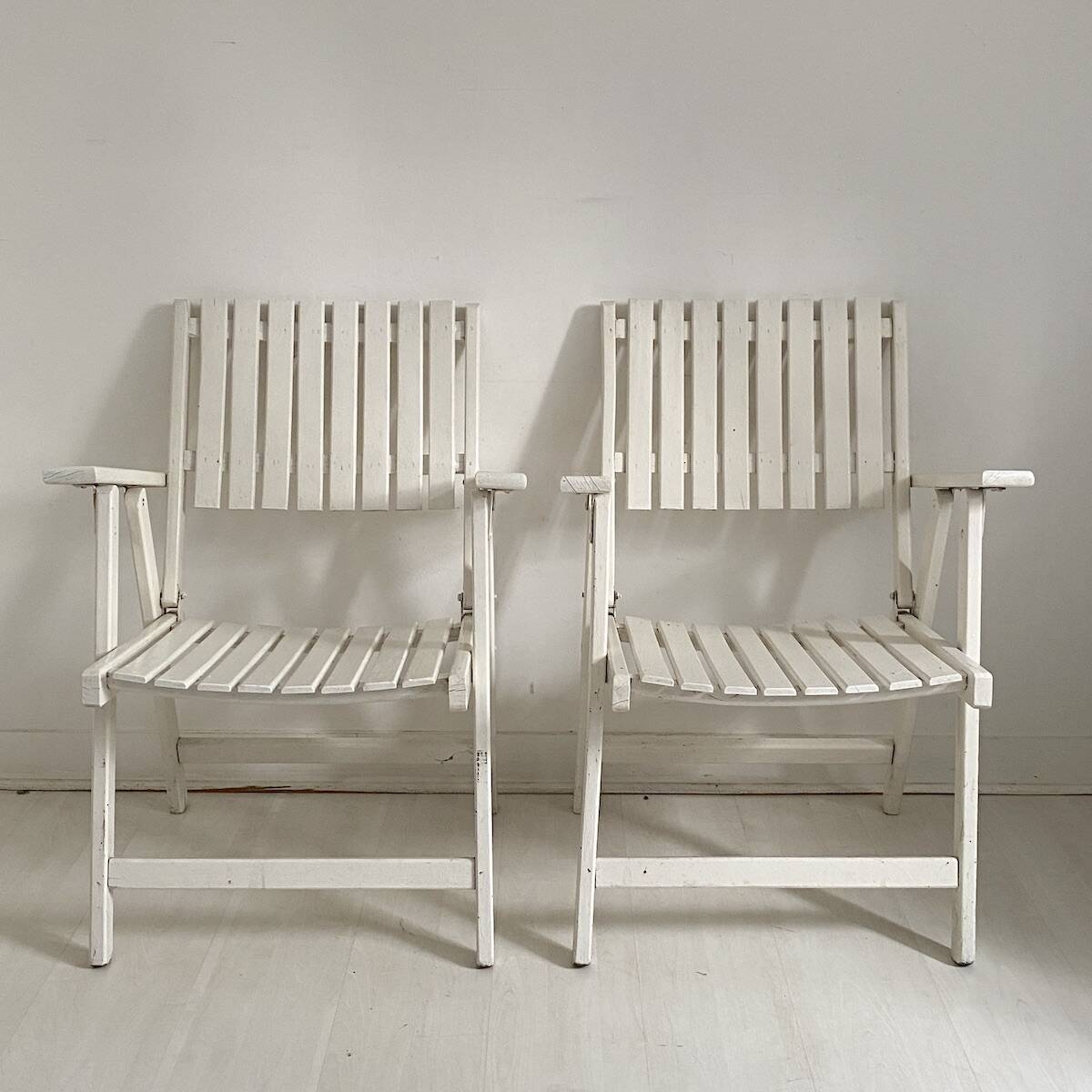 Pair of vintage 1960s folding garden chairs