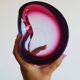 Murano sommerso pink and purple ashtray pocket emptier 1960