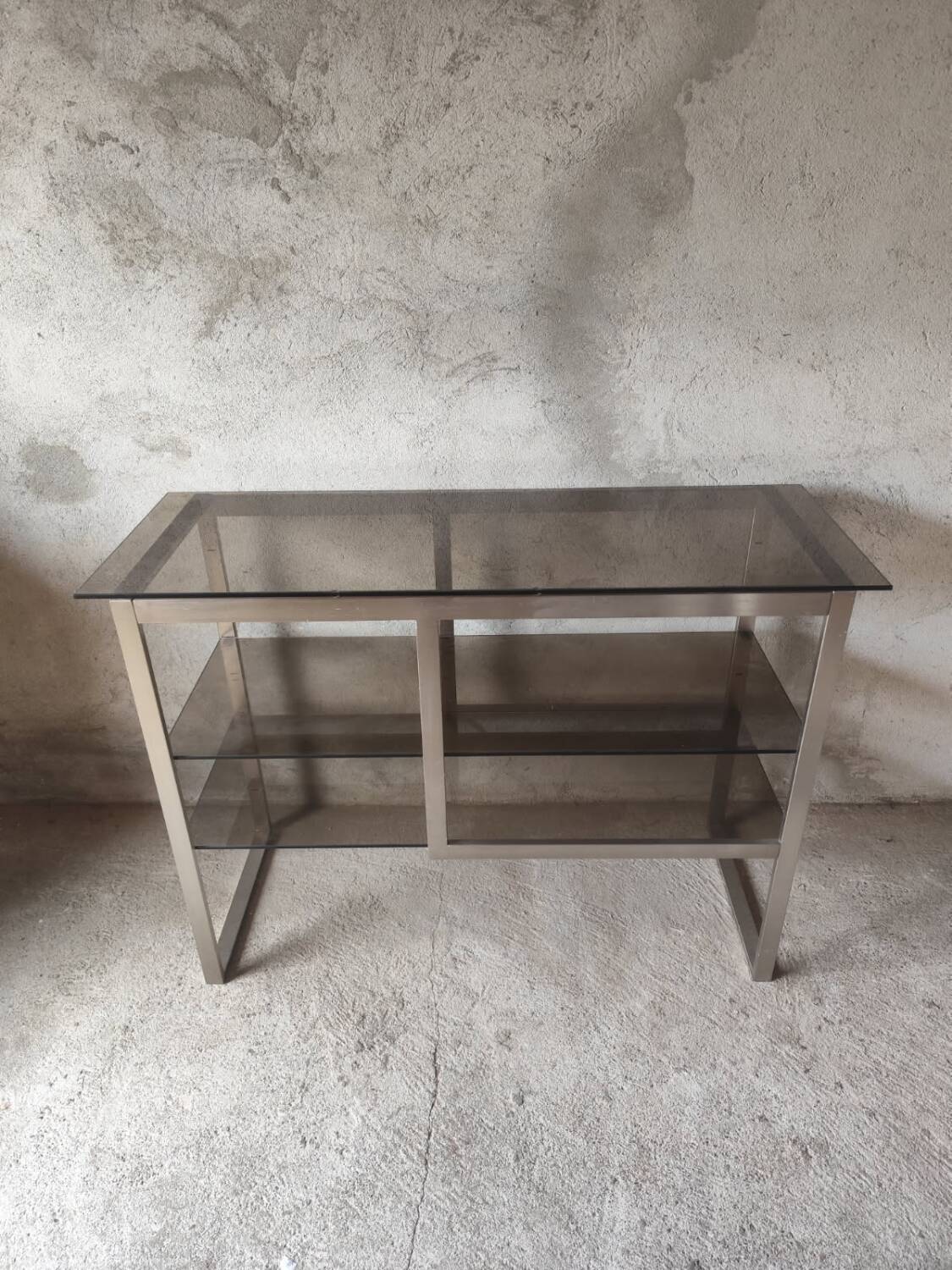 Seventies brushed metal console