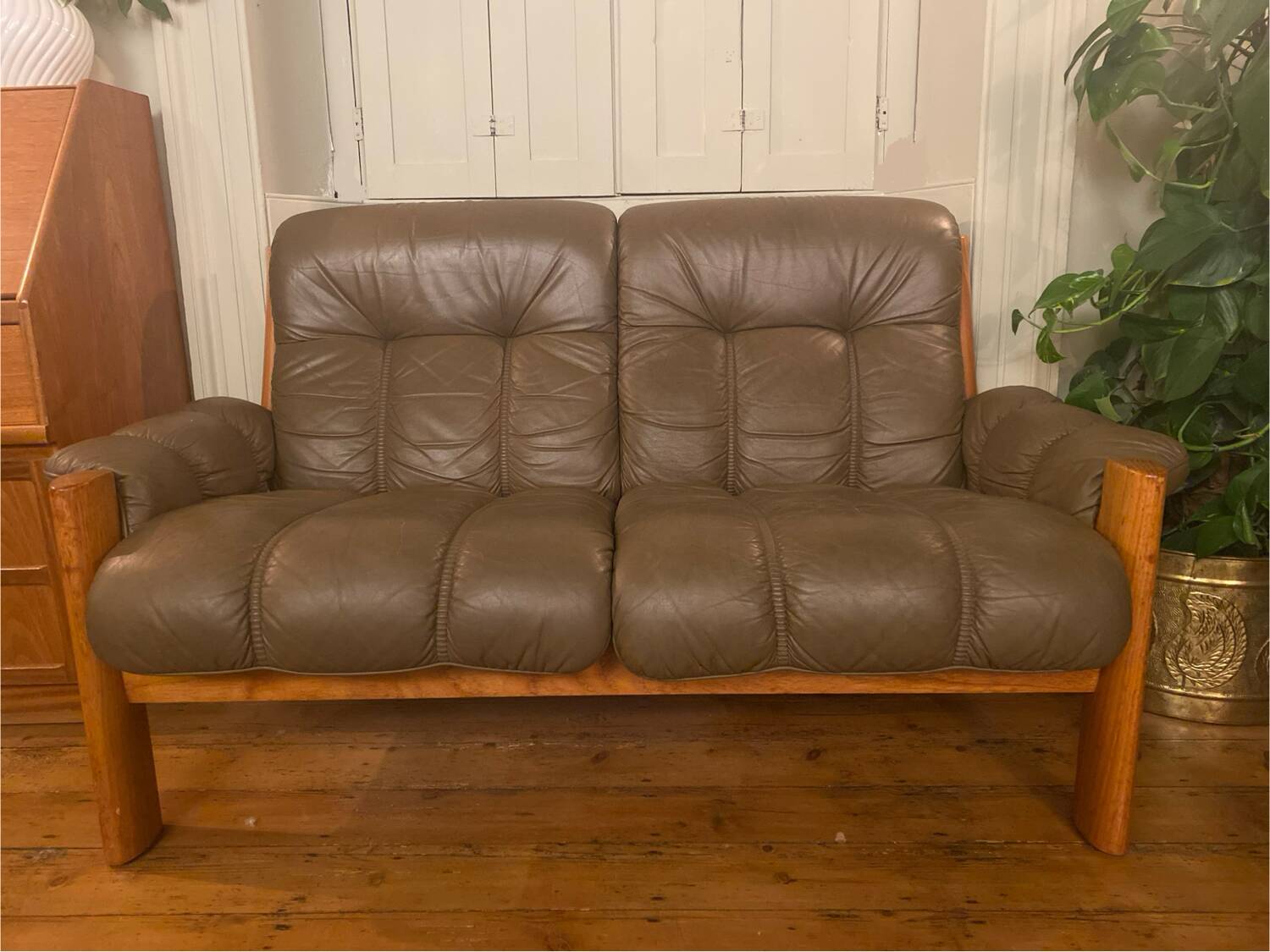 Canapé en cuir du milieu du siècle Ekornes 'Montana'