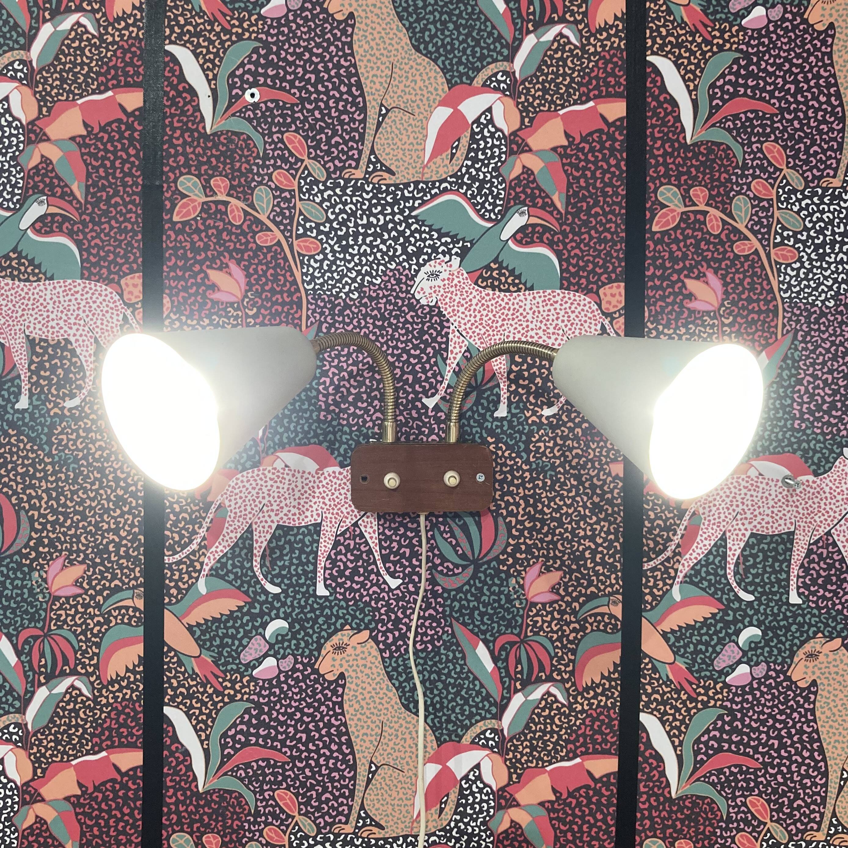 Large double wall light, Scandinavian design, 1950s