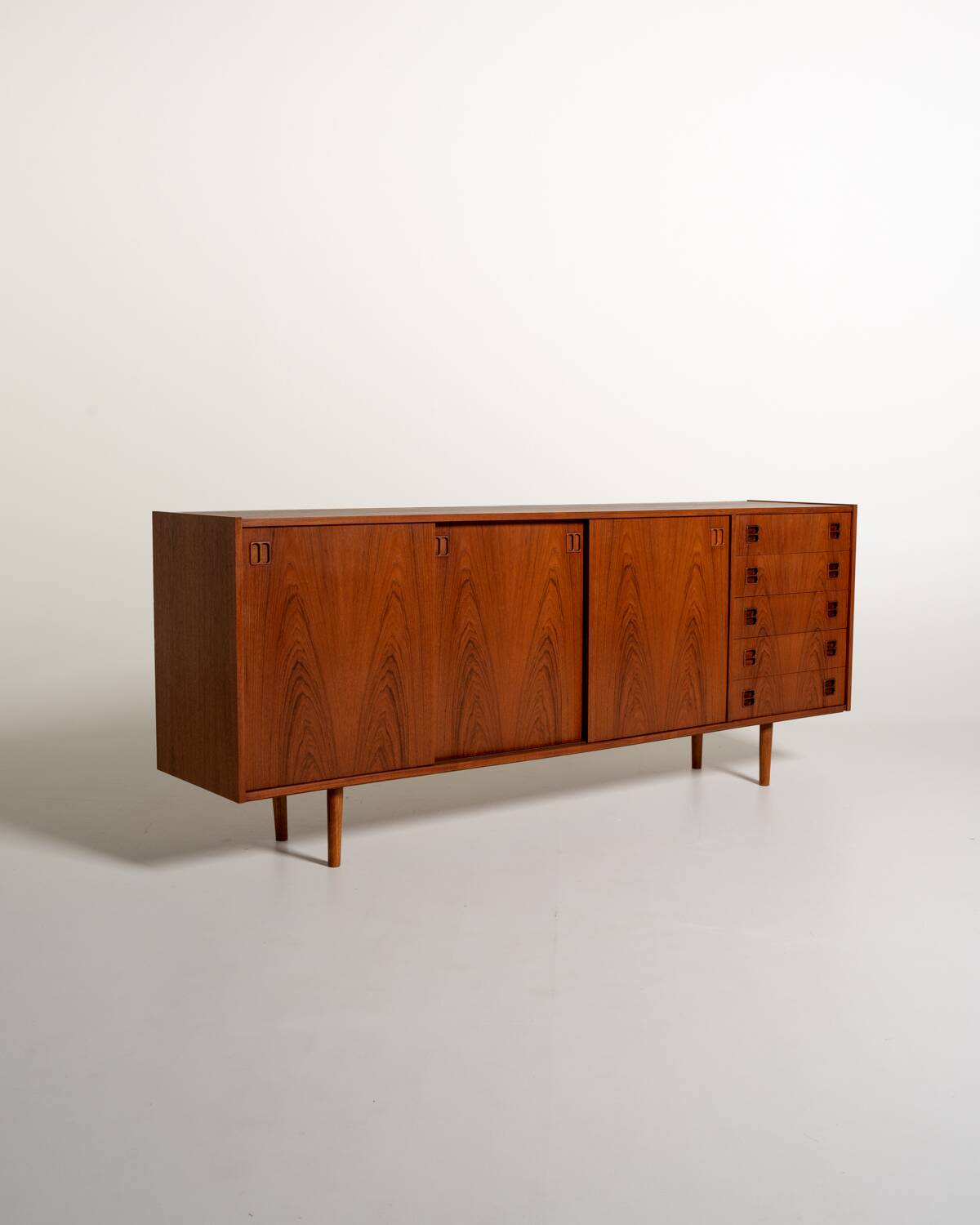Danish teak sideboard with sliding doors, 1960s