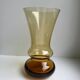 Vase diabolo en verre ambré années 70