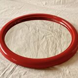 Vintage round red plastic mirror