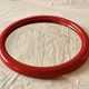 Vintage round red plastic mirror