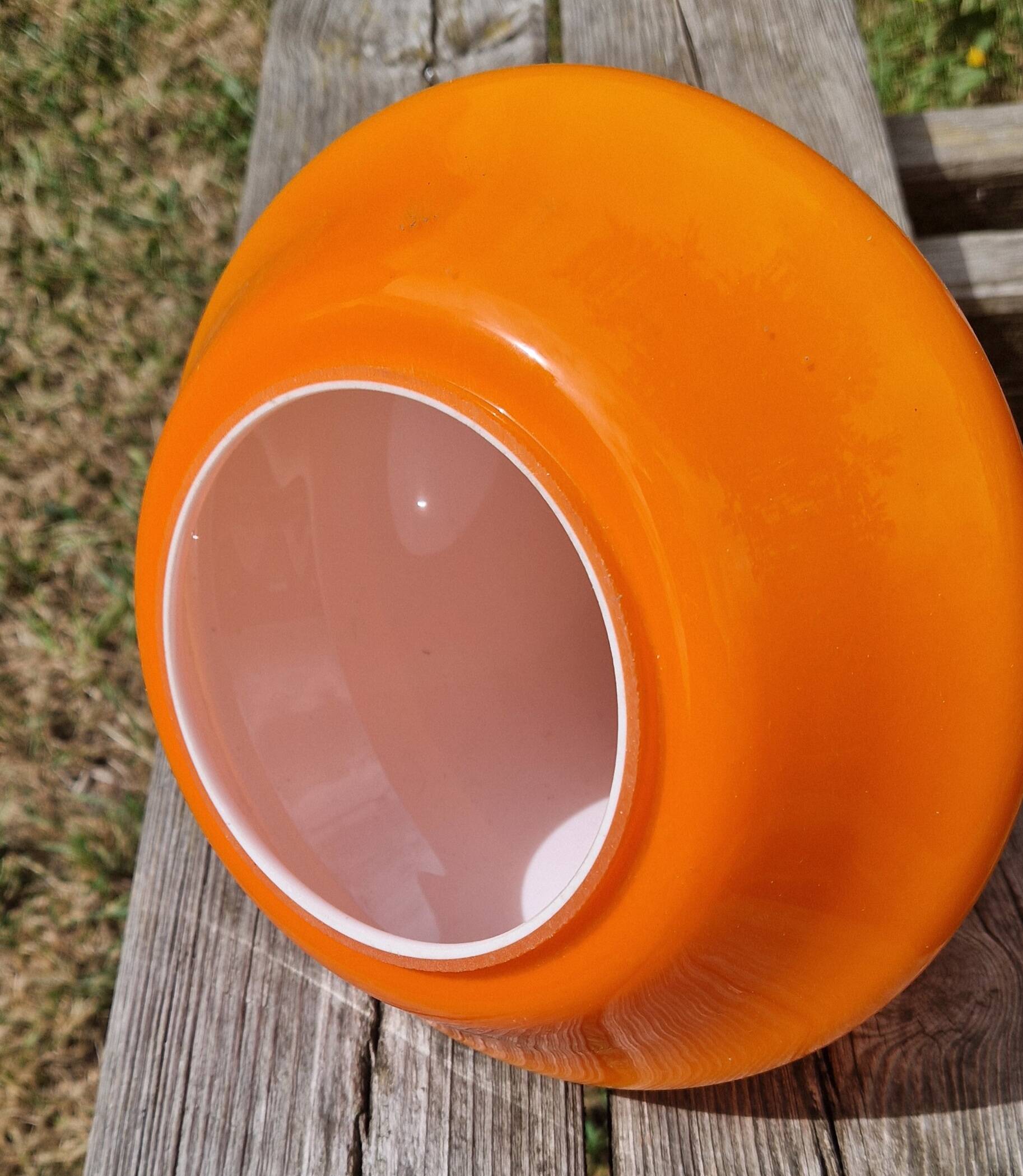 Vintage orange glass lampshade