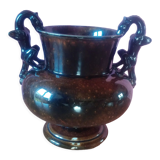 Vase en céramique émaillée de style Sarreguemines