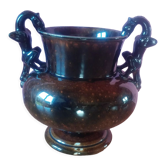 Sarreguemines-style glazed ceramic vase