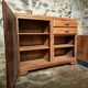 Vintage French 1930s walnut sideboard - two drawers, adjustable shelves, Art Deco style