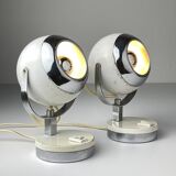 Mid-century white desk lamps, 1960s, set of 2