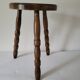 Brutalist stool in turned wood