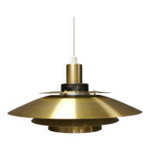 Lampe à suspension en aluminium laqué or de la marque danoise JEKA (fermée au début des années 90) modèle Opus 8037-H