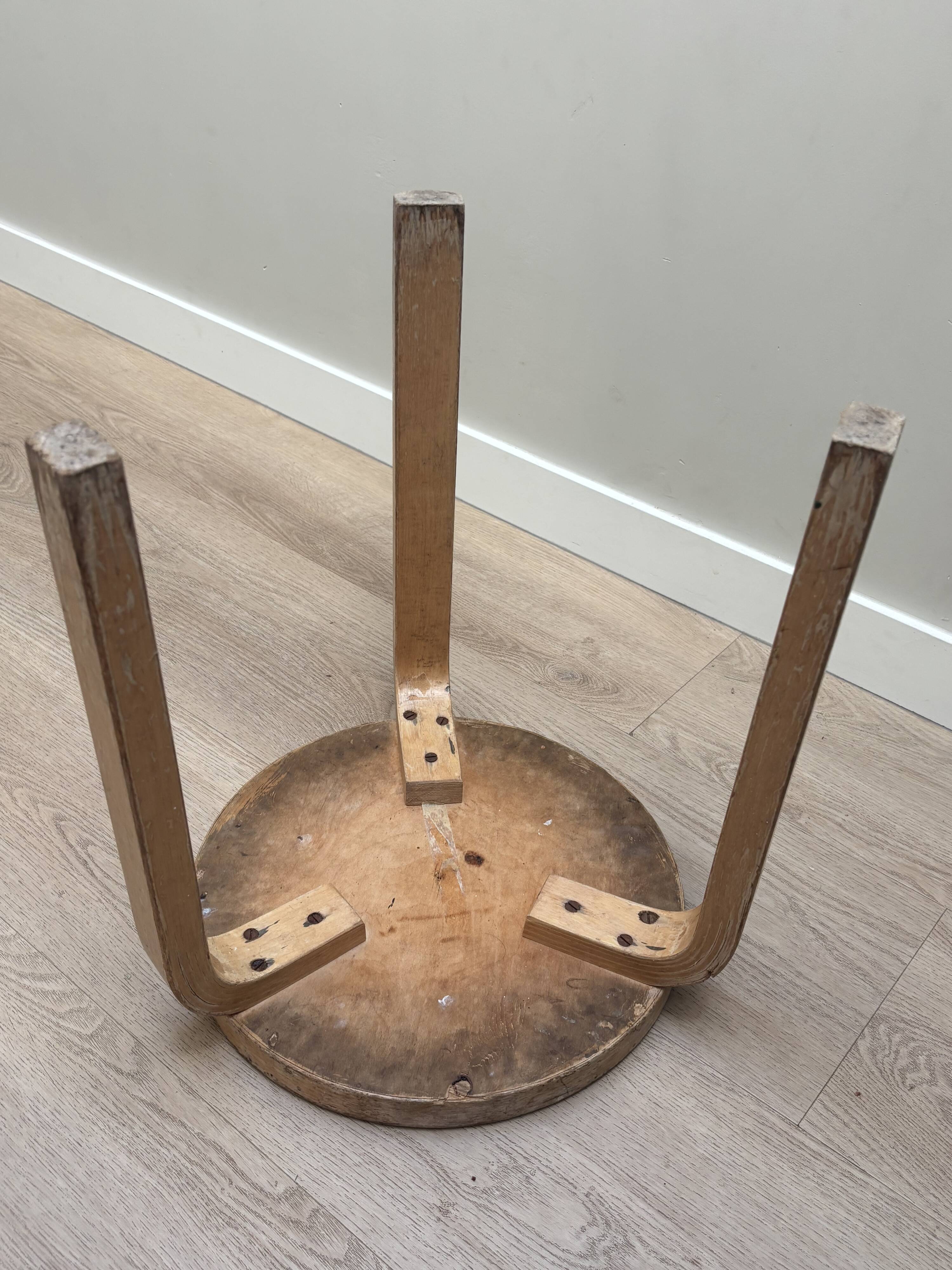 Alvar Aalto Artek Stool 60 Finland 1950s Vintage Birch Original Patina