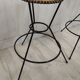 Vintage wicker bar and its two stools