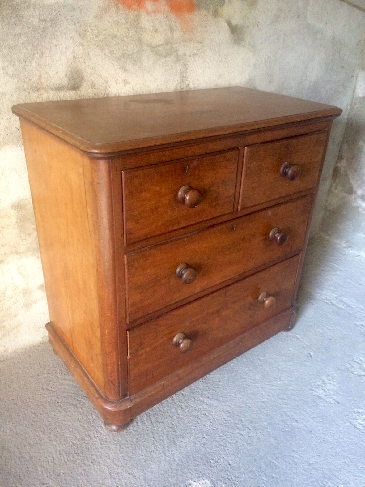 Old walnut chest of drawers